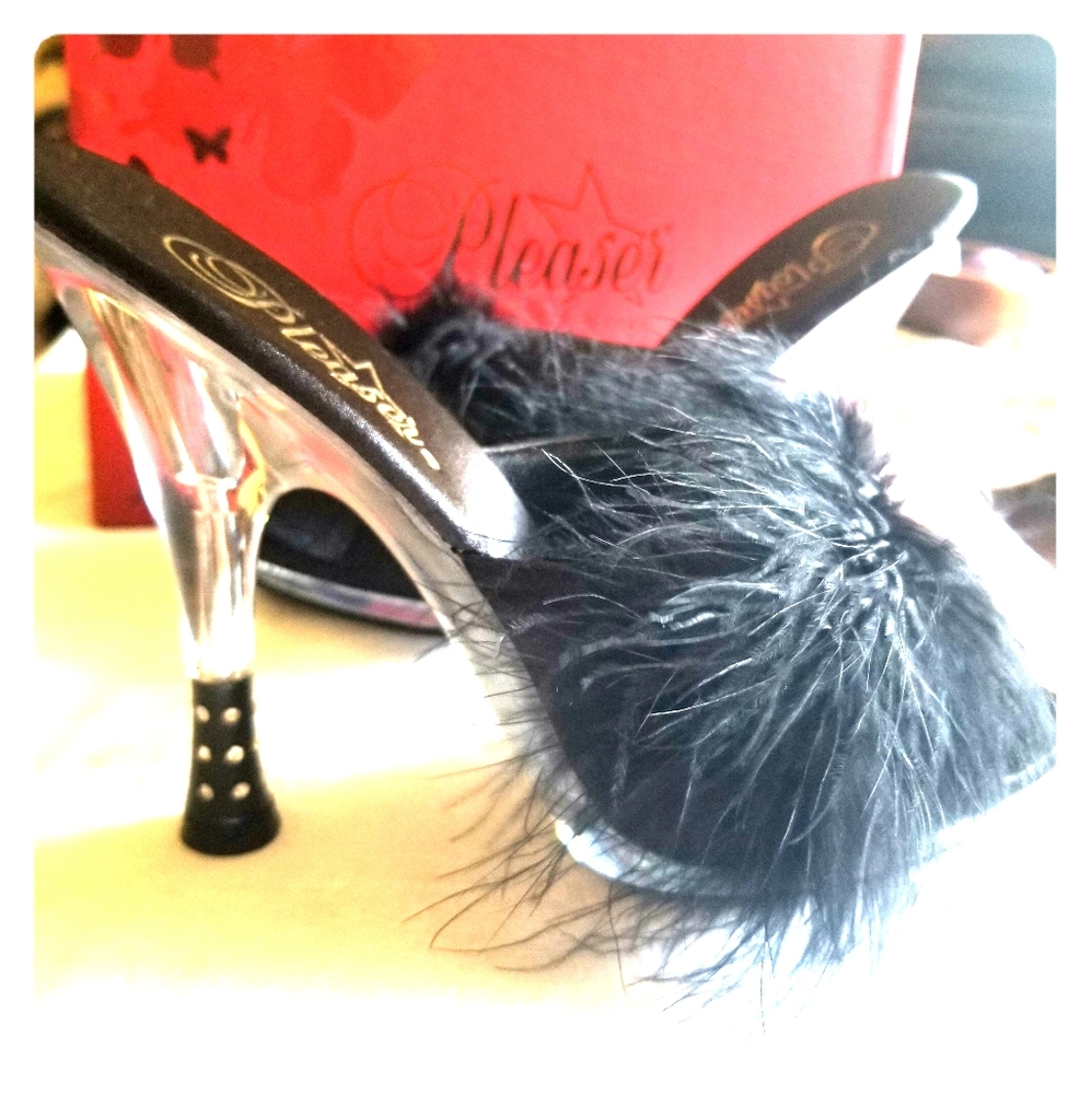 Pleaser brand Satin, fur & crystals Marabou 7